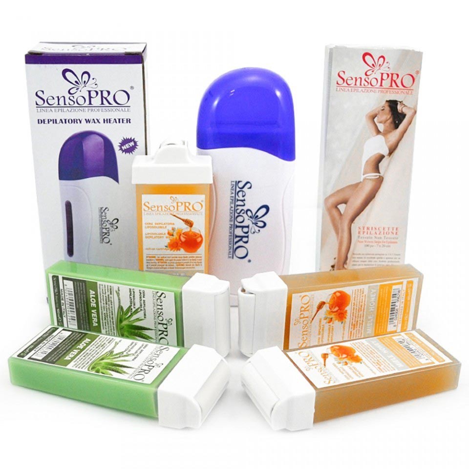 Kit epilare incalzitor ceara+rezerve+benzi + CADOU rezerva ceara aplicator ingust aplicator imagine noua inspiredbeauty