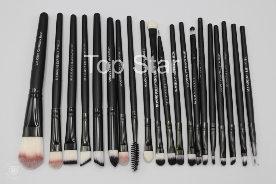 Set 20 pensule machiaj Black Brushes Makeup imagine noua