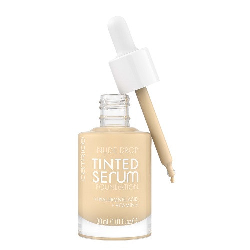 Fond de ten, catrice, nude drop tinted serum, acid hialuronic si vitamina e, 010n, 30 ml