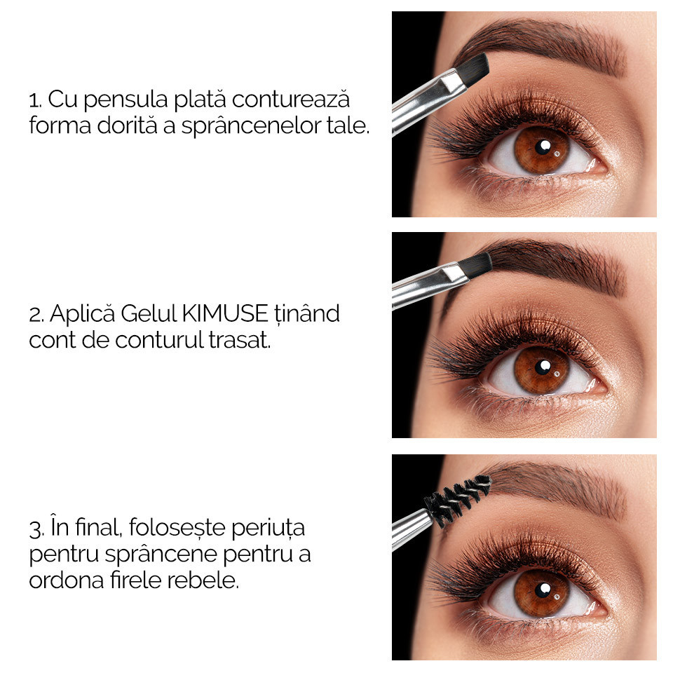 Gel fixare sprancene AIKIMUSE Brow Gel, Nuanta Brunette - 2 | YEO