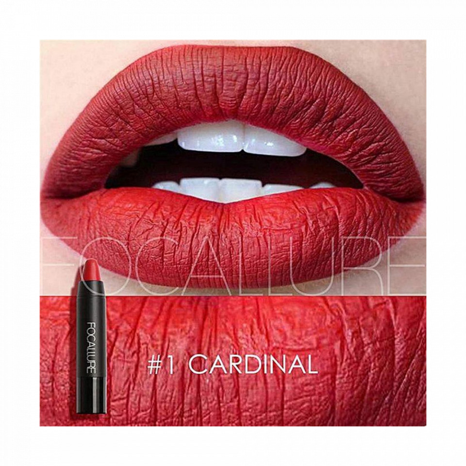 Ruj de buze mat Focallure Lip Crayon 01 Cardinal buze imagine