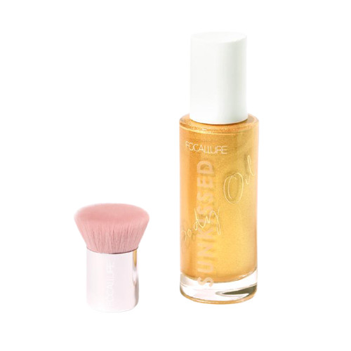 Set iluminator de corp si pensula aplicare, focallure sunkissed