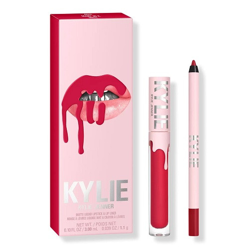Set ruj de buze si creion, kylie, matte lip kit, 402 mary jo k