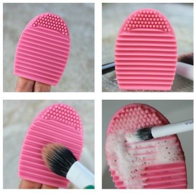 Brush Egg – Accesoriu din silicon pentru curatarea pensulelor de machiaj Makeup imagine noua