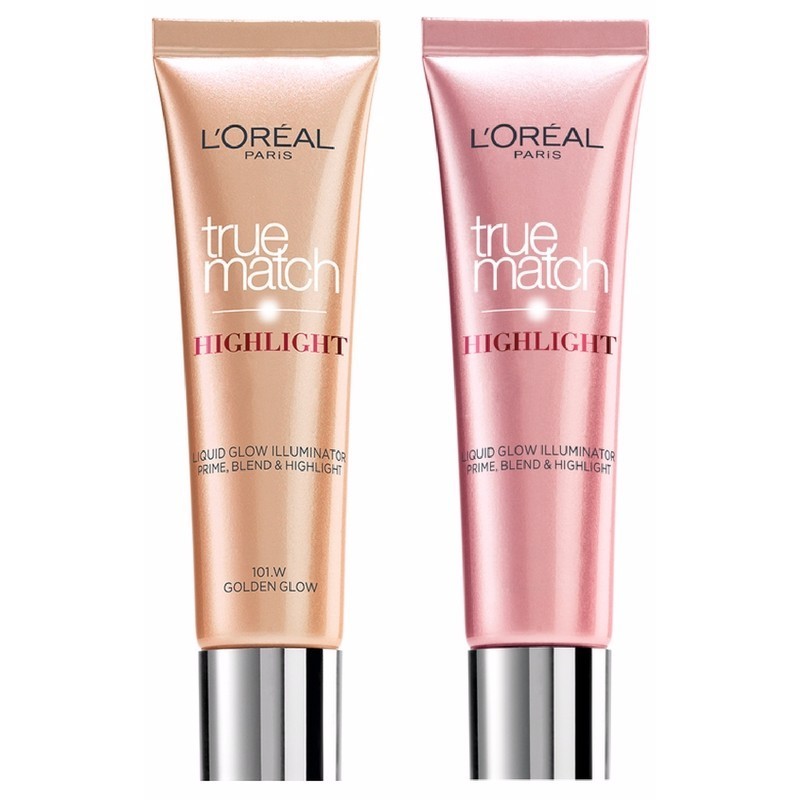 Oferta ! Pachet 2 iluminatoare lichide Loreal True Match Highlight Golden Glow + Icy Glow