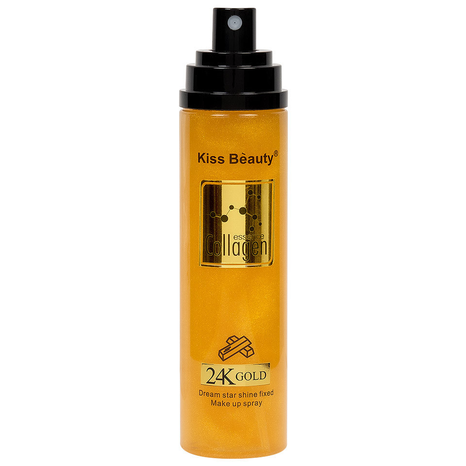 Spray fixator machiaj, Kiss Beauty, Collagen 24K Gold, 110 ml Kiss Beauty imagine noua