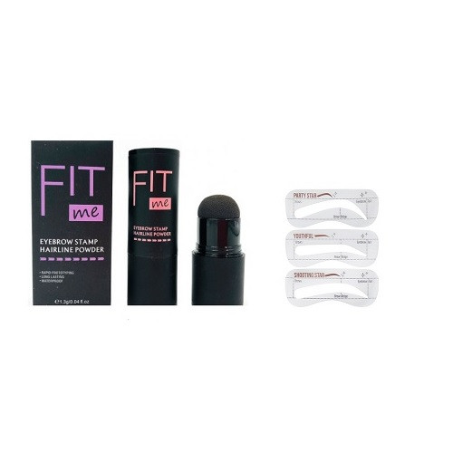 Stampila sprancene, fit me, eyebrow stamp, 3 sabloane incluse, dark brown