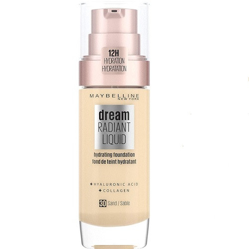 Fond de Ten cu Acid Hialuronic, Maybelline, Dream Radiant Liquid, 30 Sand, 30 ml