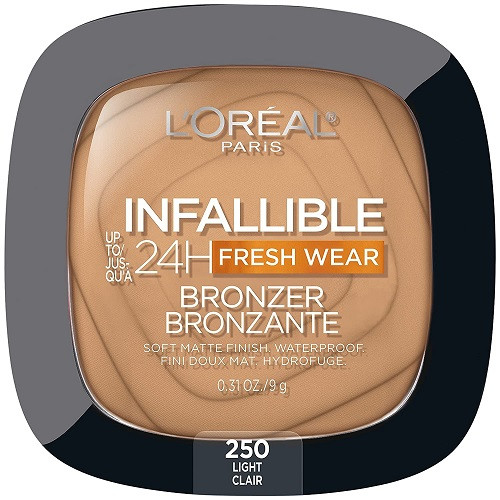 Pudra bronzanta, loreal, infaillible 24h fresh wear, matte bronzer, 250 light