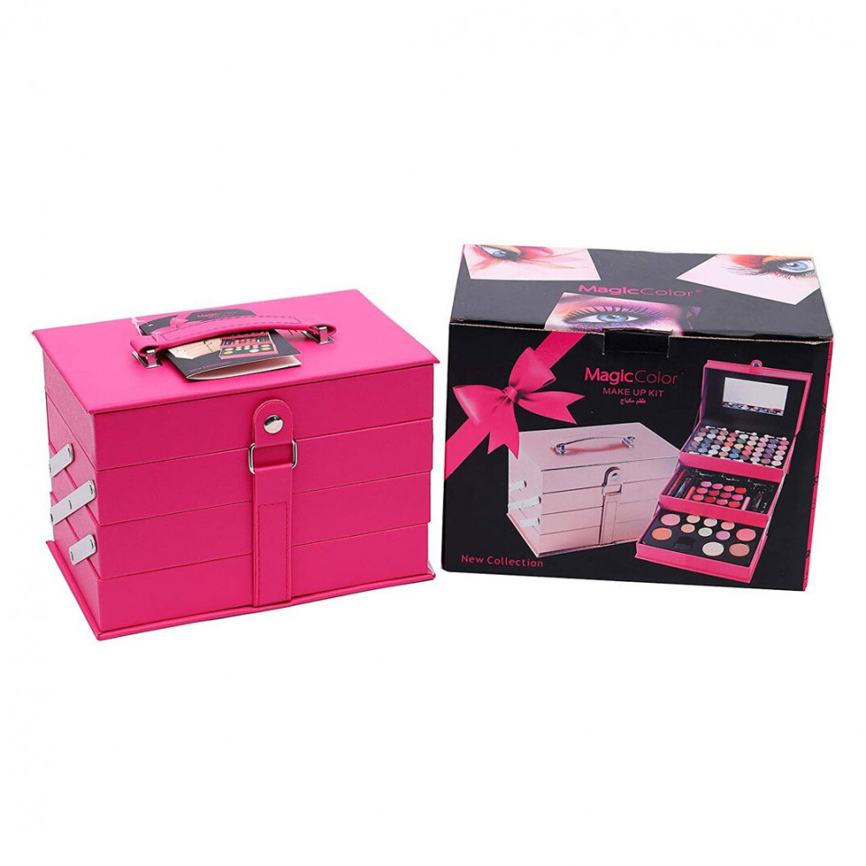 Trusa machiaj Magic Color Make up Kit, 85 culori, Pink, Geanta inclusa Trusa machiaj Magic Color Make up Kit, 85 culori, Pink, Geanta inclusa