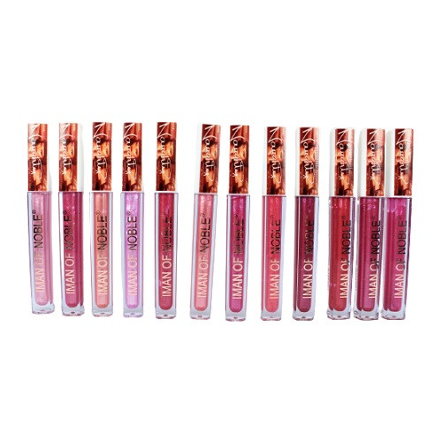 Set 12 Luciuri de buze lichide, Iman Of Noble, Nude Lip Gloss