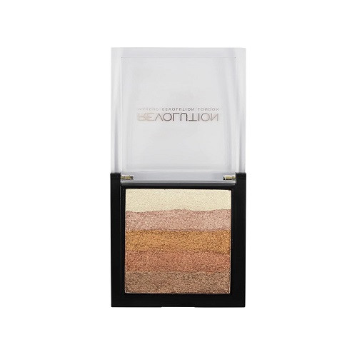 Paleta iluminatoare bronzanta, Makeup Revolution, Shimmer Brick, Rose Gold, 7 g