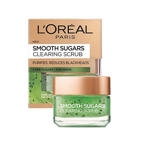 Scrub de fata exfoliant pentru puncte negre, Loreal, Smooth Sugars Clearing, 50 ml