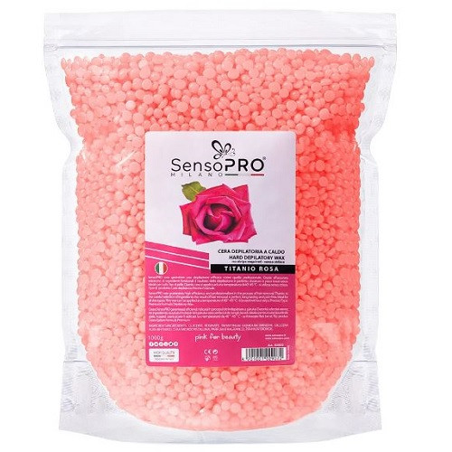 Ceara epilat elastica, granule, SensoPro, Trandafir, 1000 g SensoPro imagine noua