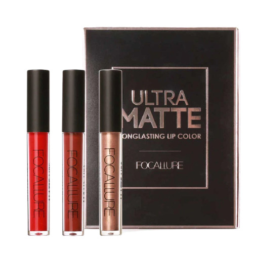 Set 3 rujuri focallure, ultra matte long lasting #03