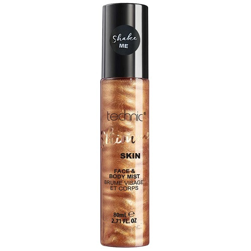 Spray Stralucitor pentru Fata si Corp, Technic, Shimmer Skin, Face And Body Mist, Sunset, 80 ml