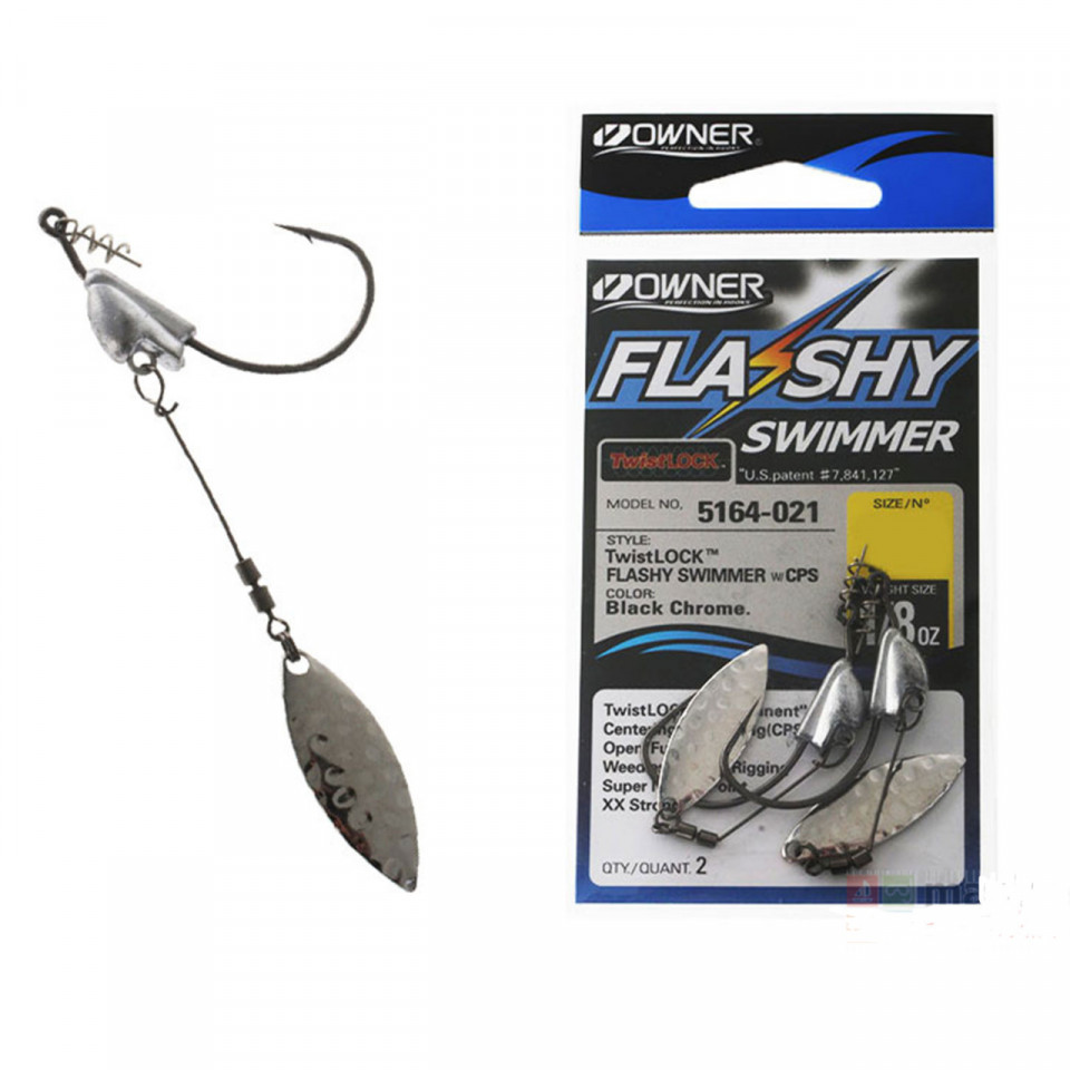 Jig Owner 5164 No.10/0-1/2 Flashy Swimmer Blade