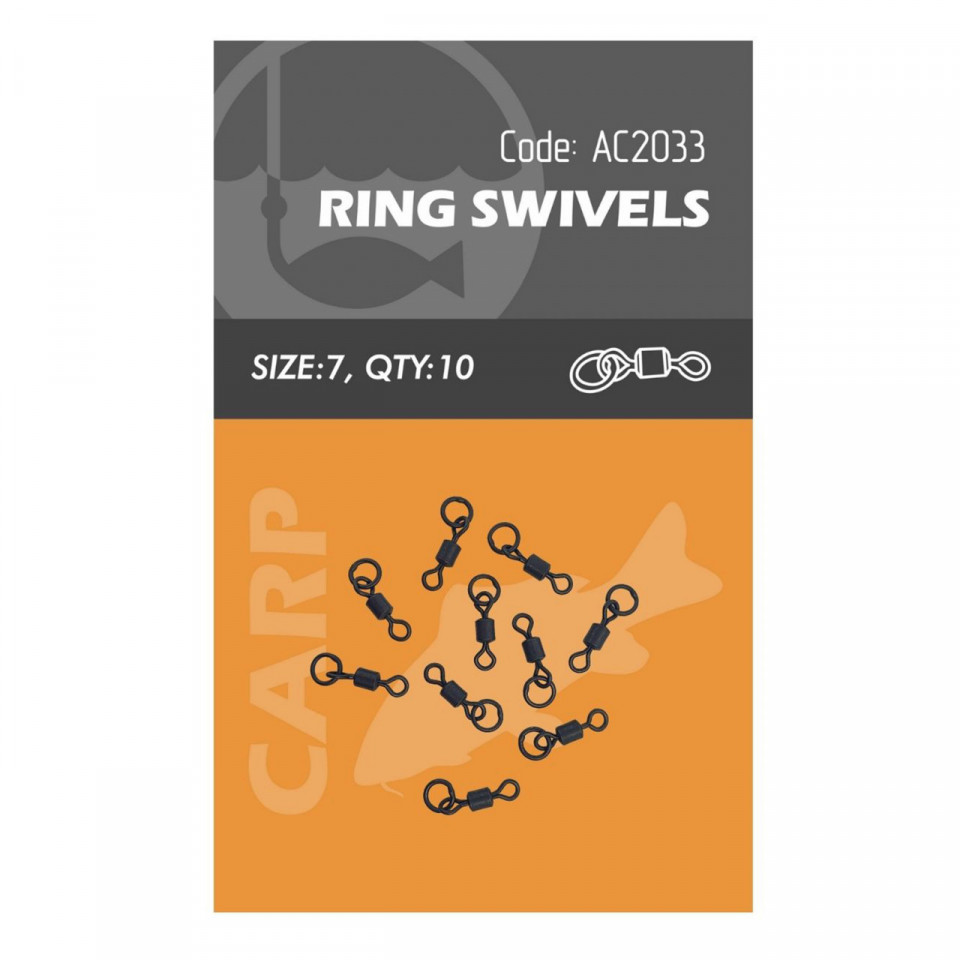 Vartej Orange cu Inel No.7 Ring Swivels 10buc