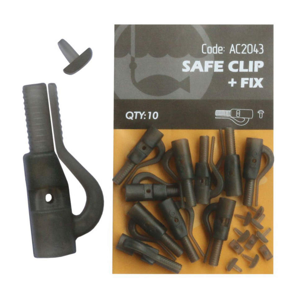 Orange Safe Clip+Fix 10buc