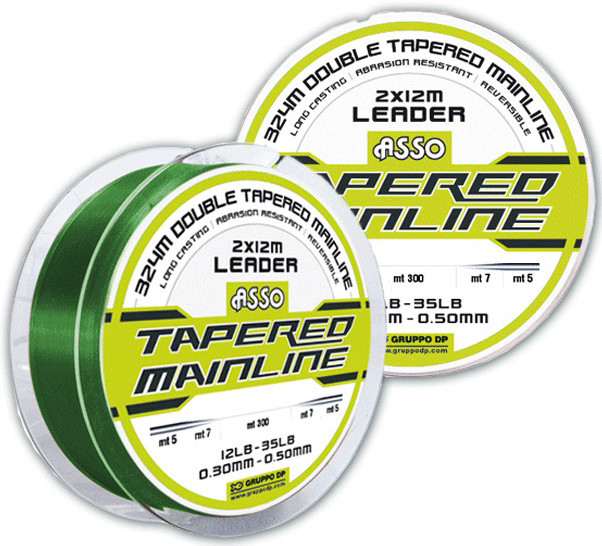 Fir Asso Tapered Mainline Low Vis 0.30mm 0.50mm 5.40kg-15.80kg 324m Green