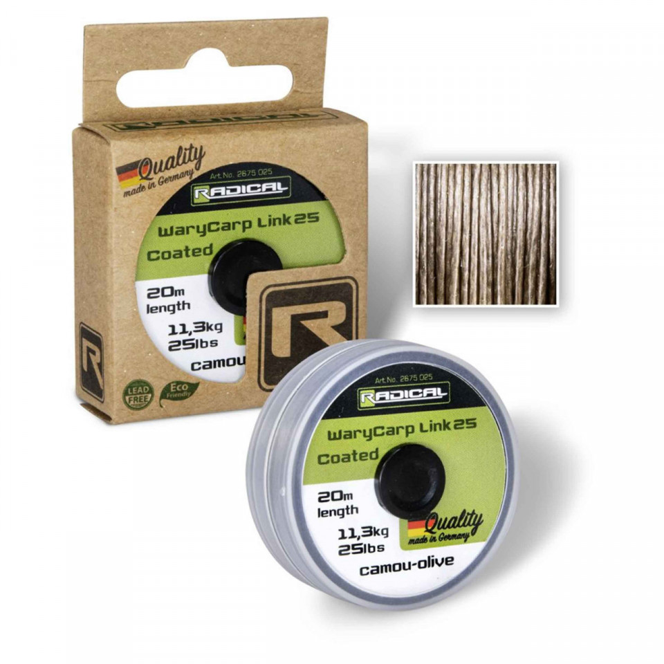 Fir Radical WaryCarp Link Coated 0.35mm 15.80kg 20m Camou Olive