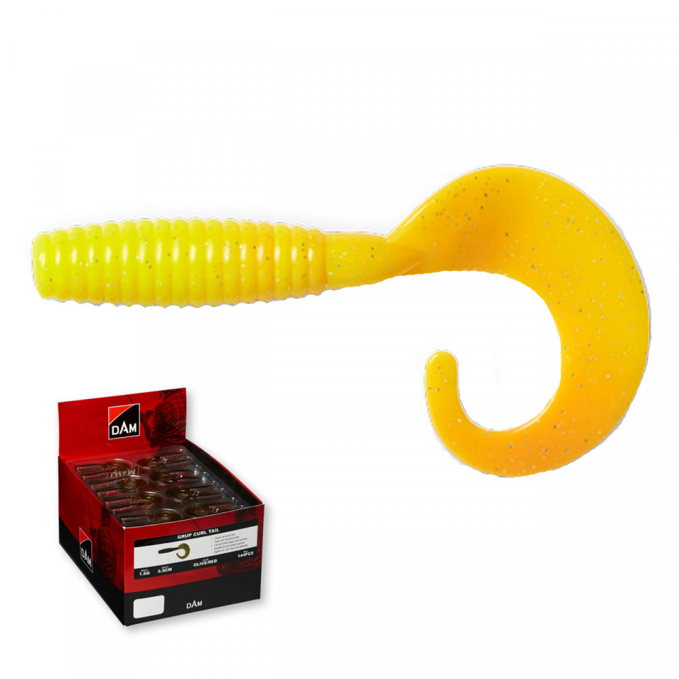 Twister DAM Grup Curl Tail 5.5cm UV Yellow/Silver