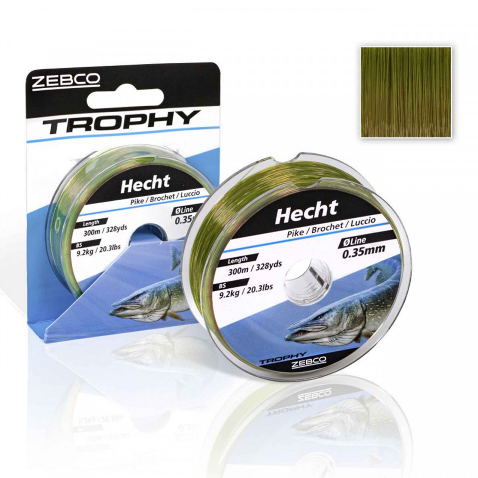 Fir Zebco Trophy Pike 0.35mm 9.20kg 300m Verde