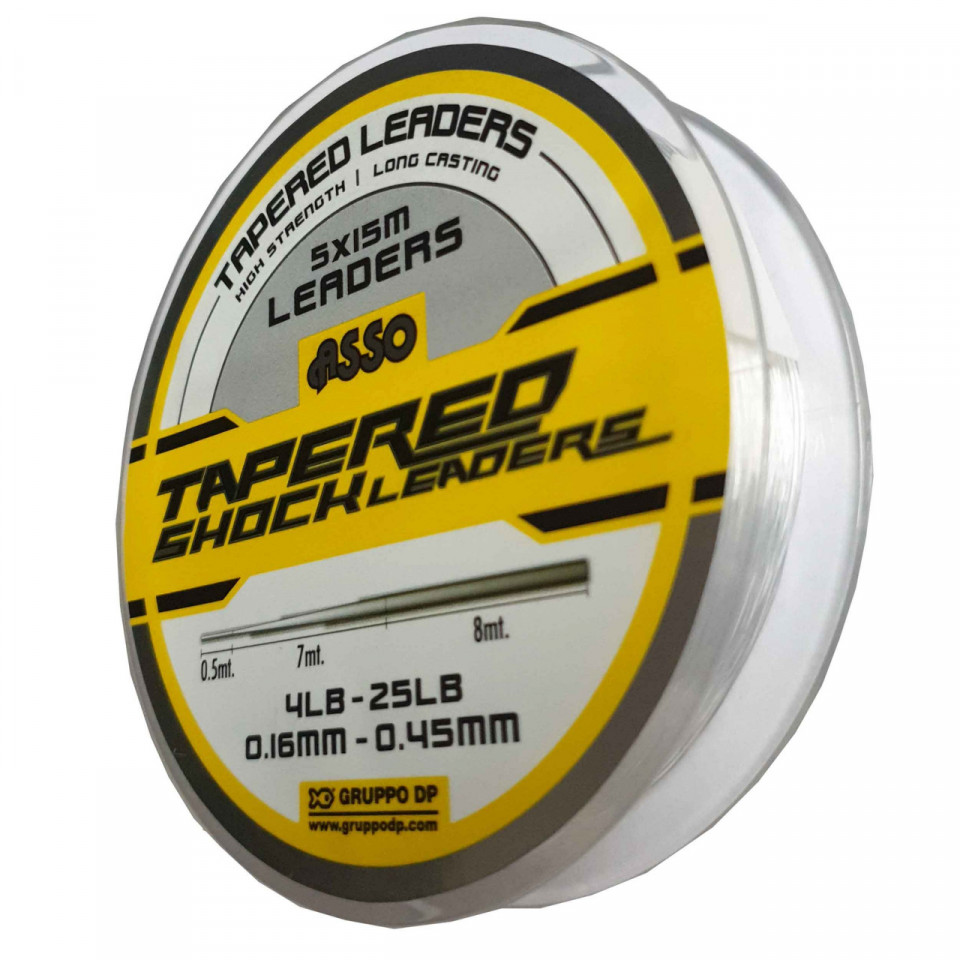 Fir Asso Tapered Shock Leader 0.16/0.45mm 1.80kg-11.30kg 15m Clear