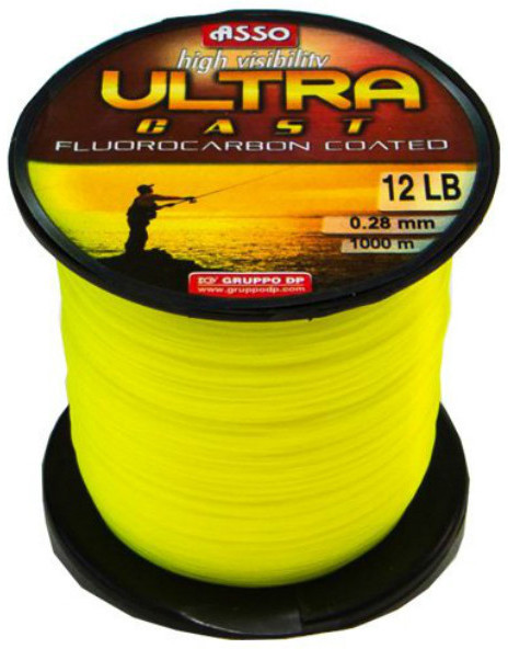 Fir Asso Ultra Cast 0.28mm 9.80kg 1000m Galben Fluo