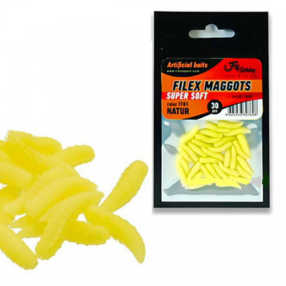 Viermusi Artificiali Filex FF 02 Fluo Yellow 15mm 30buc