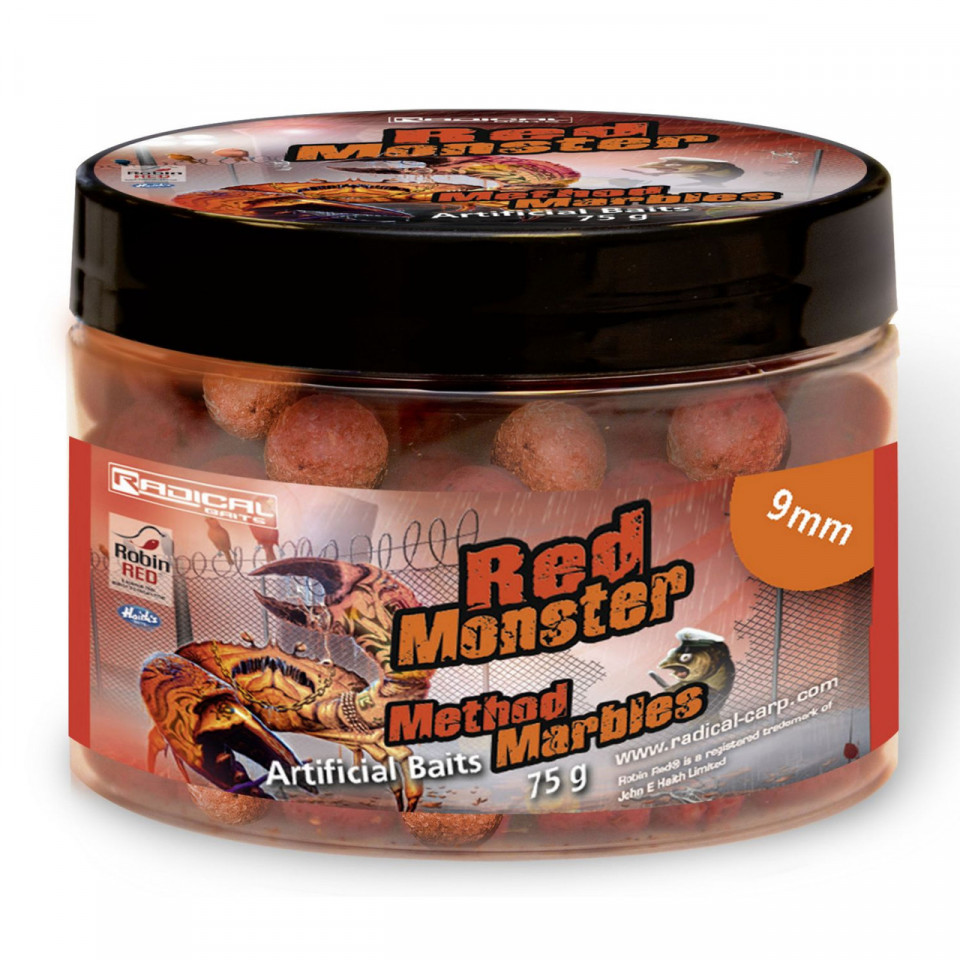 Boilies Radical Method Marbles Red Monster 9mm 75g