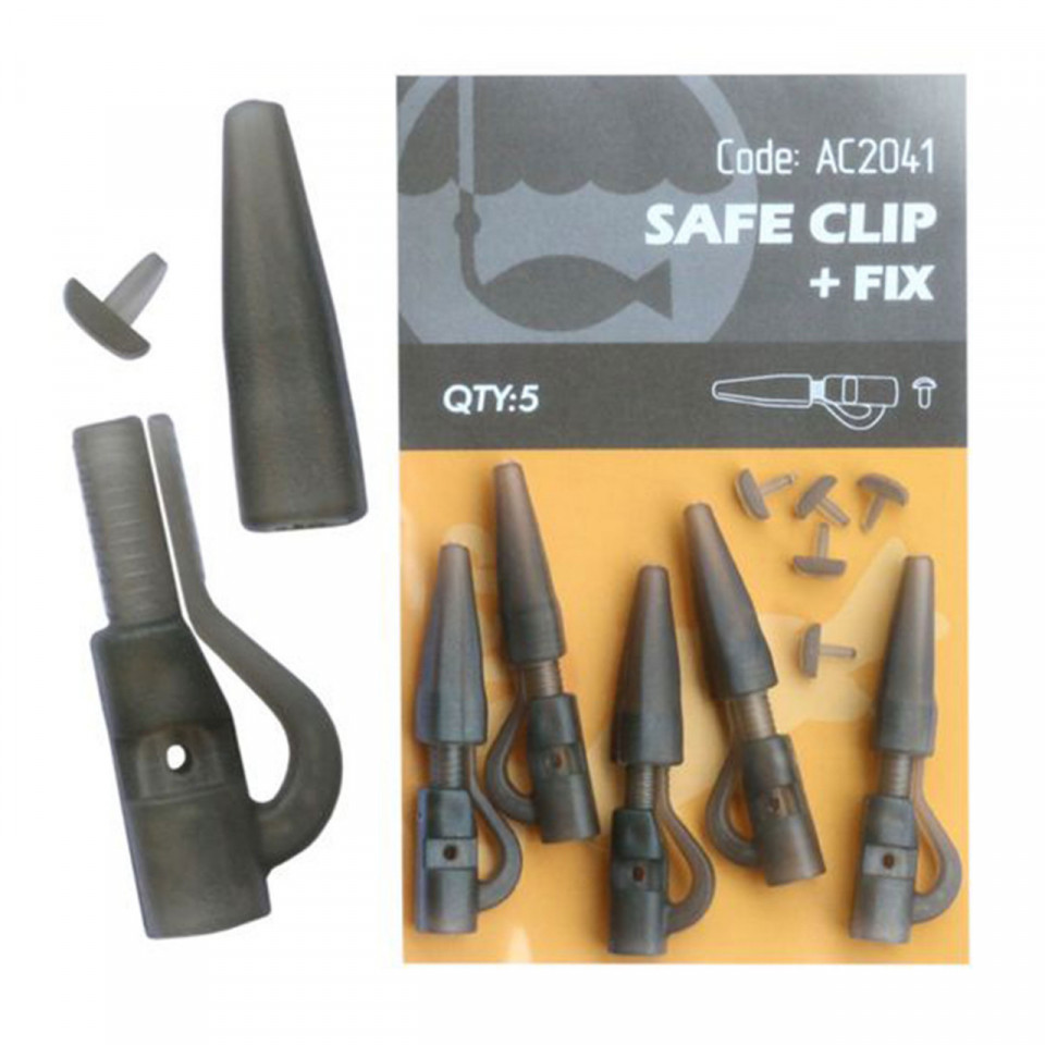 Orange Safe Clip+Fix+Tail Rubber 5buc