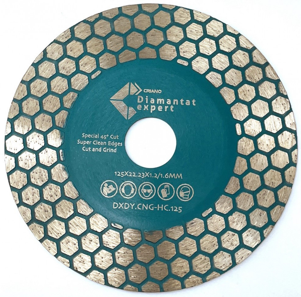 Disc DiamantatExpert pt. taiere si slefuire – Gresie si Placi dure 125×22.23 (mm) Premium – DXDY.CNG-HC.125 125x22.23