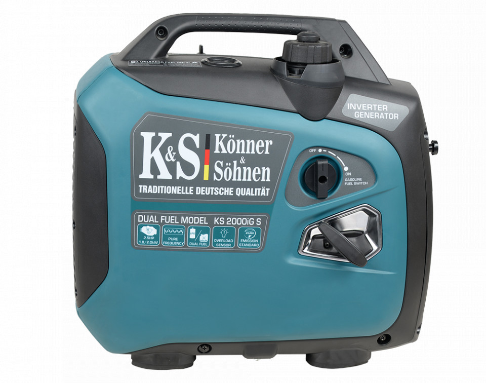 Generator de curent 2.0 kW inverter – HIBRID (GPL + benzina) – insonorizat – Konner & Sohnen – KS-2000iG-S albertool imagine noua