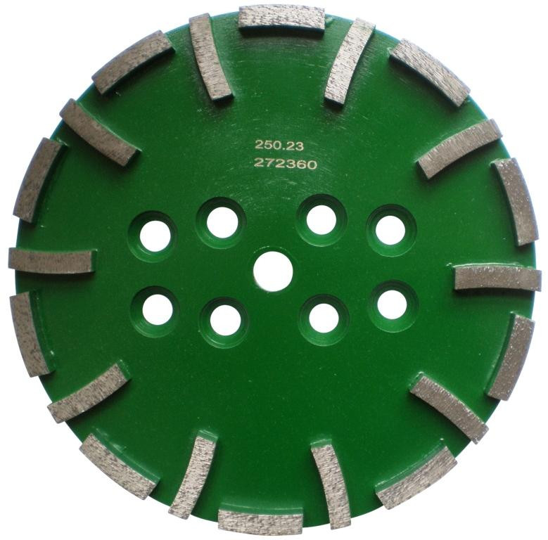Disc cu segmenti diamantati pt. slefuire pardoseli – segment dur – Verde – 250 mm – prindere 19mm – DXDH.8500.250.23 19mm