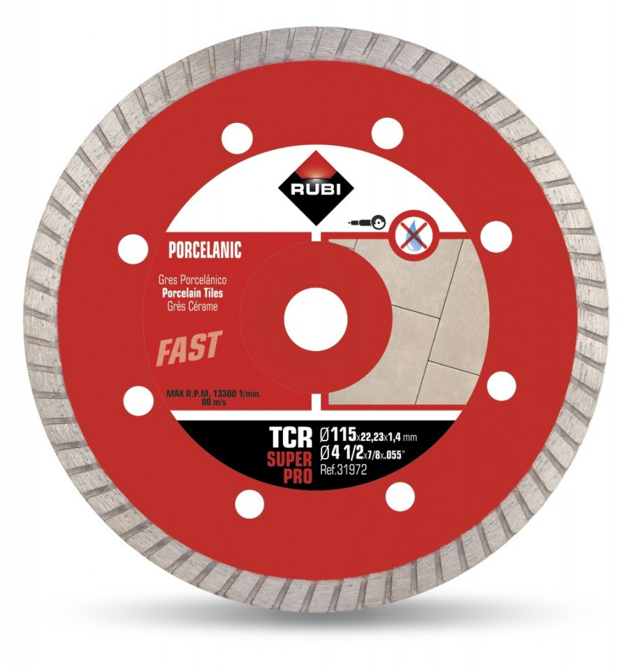 Disc diamantat pt. gresie portelanata 115mm, TCR 115 SuperPro – RUBI-31972 115