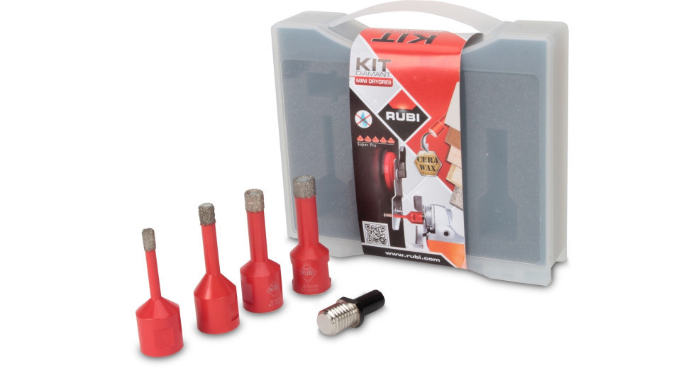 Kit carote diamantate Mini DryGres 6, 8, 10, 12mm, 4 buc. – RUBI-50938 albertool.com