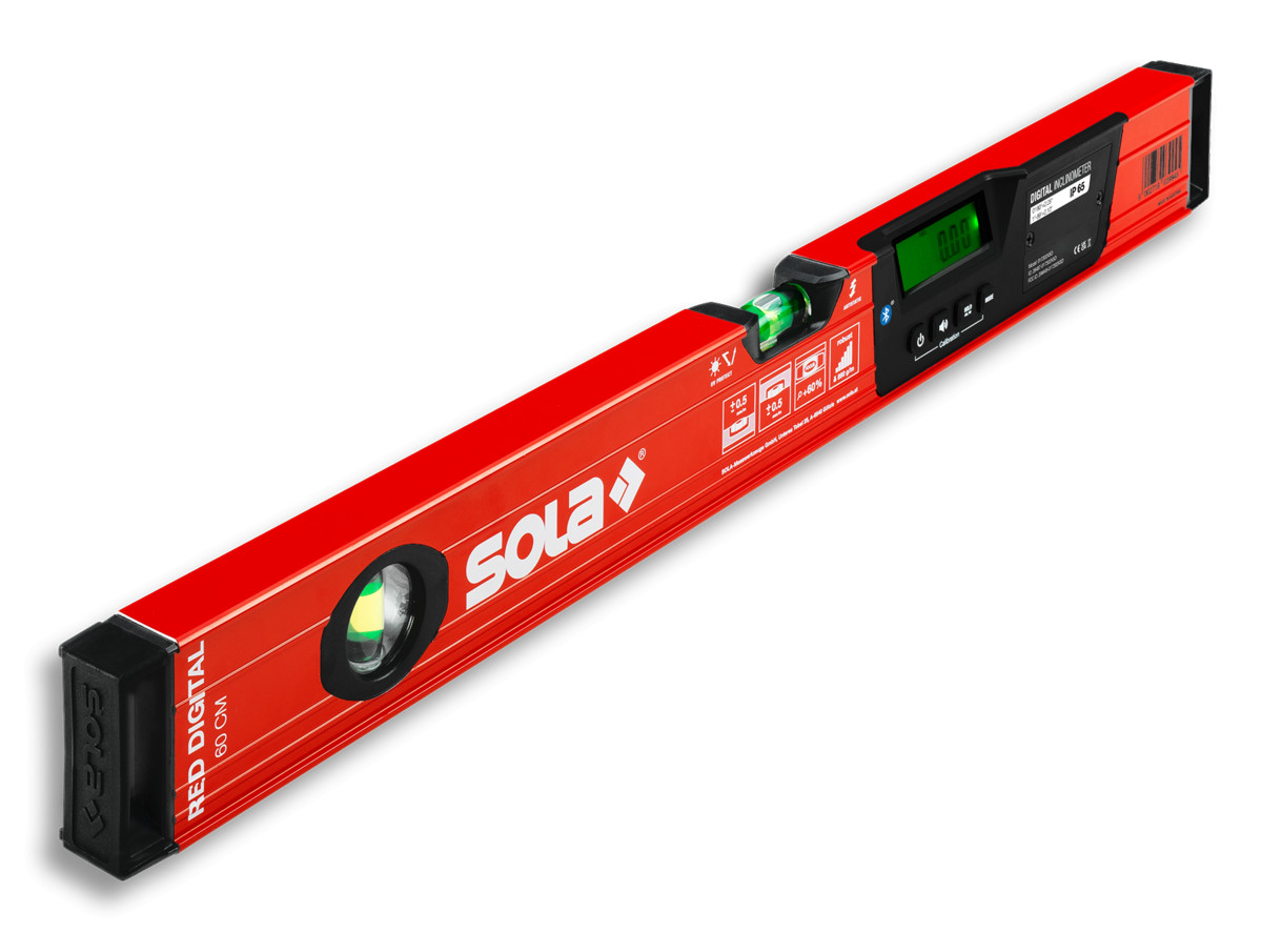 Nivela digitala cu bula ( Boloboc ) cu profil tubular RED Digital, 60cm - Sola-01730801