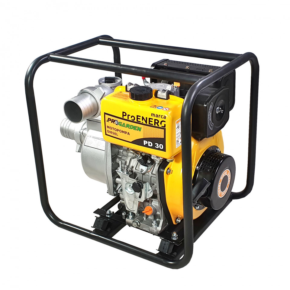 ProGARDEN PD30 motopompa 3″/75mm, diesel, apa curata, pornire la sfoara 3"/75mm