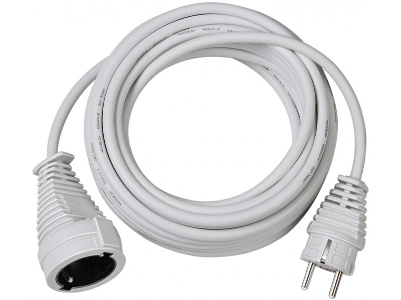 Cablu prelungitor 10 m alb 3G1,5