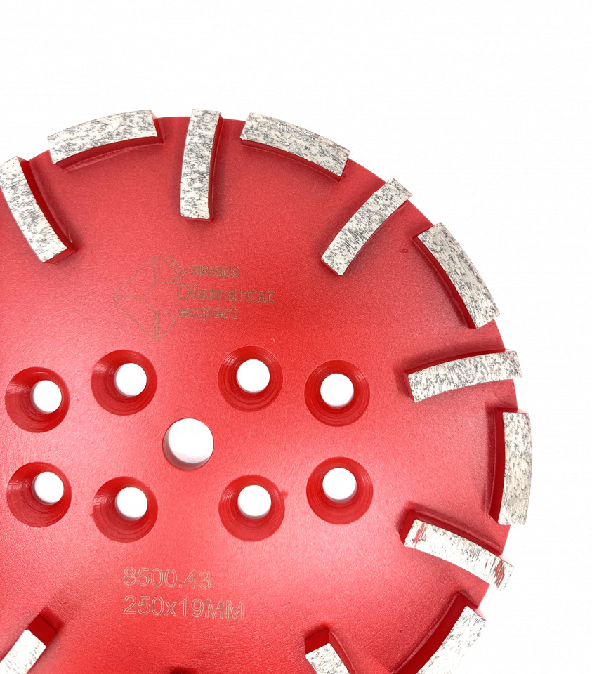 Disc cu segmenti diamantati pt. slefuire pardoseli – segment mediu – Rosu – 250 mm – prindere 19mm – DXDY.8500.250.43 19mm