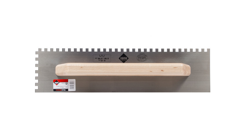 Gletiera dintata cu maner din lemn 48cm, 8x8mm - RUBI-65959