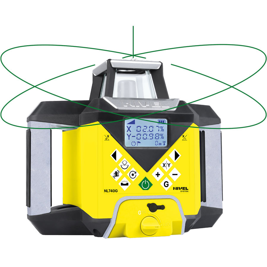 Nivela Laser Rotativa, laser verde – cu afisarea digitala a diferentelor – NL740G Digital – Nivel System afisarea