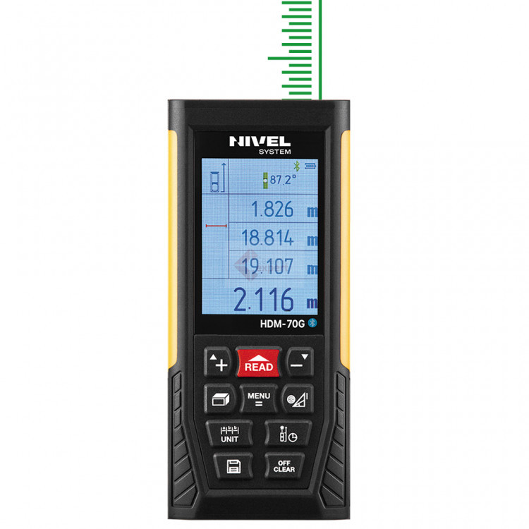 Telemetru cu laser verde, USB/Bluetooth 70m, HDM-70G – Nivel System 70m