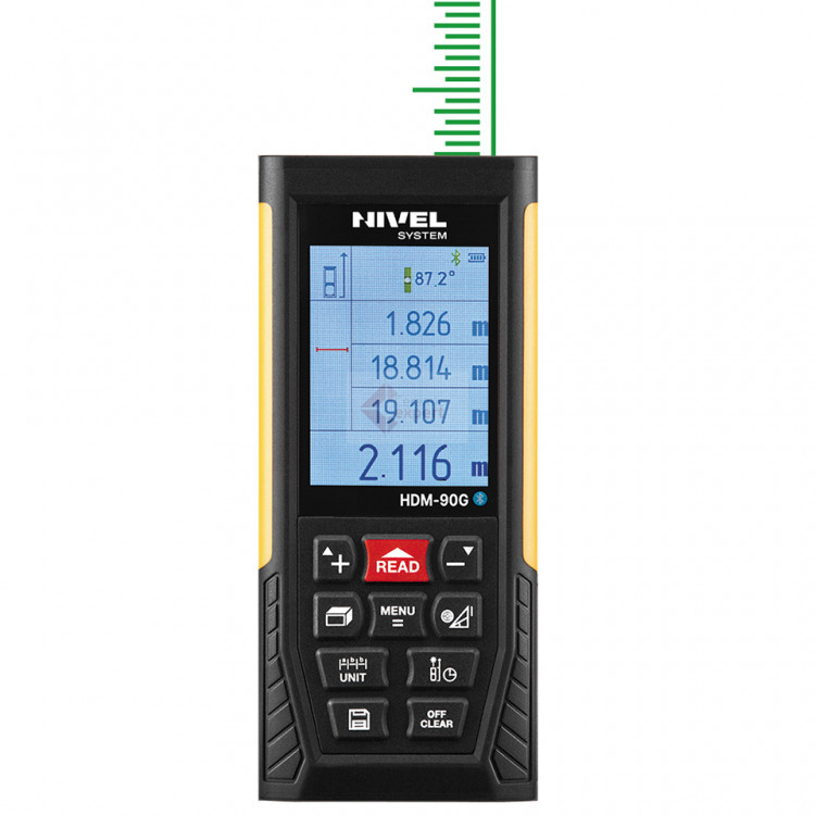 Telemetru cu laser verde, USB/Bluetooth 90m, HDM-90G – Nivel System 90m