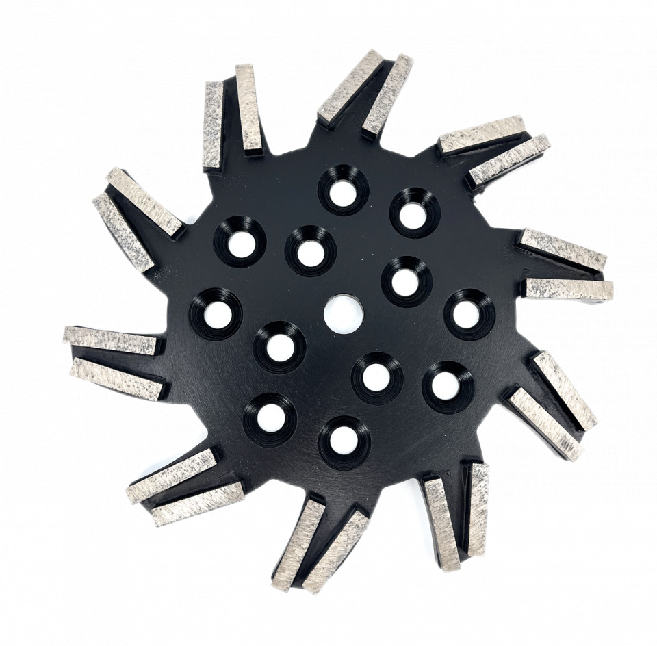 Disc stea cu segmenti diamantati pt. slefuire pardoseli – segment foarte fin – Negru – 250 mm – prindere 19mm – DXDY.8501.250.11.73 19mm