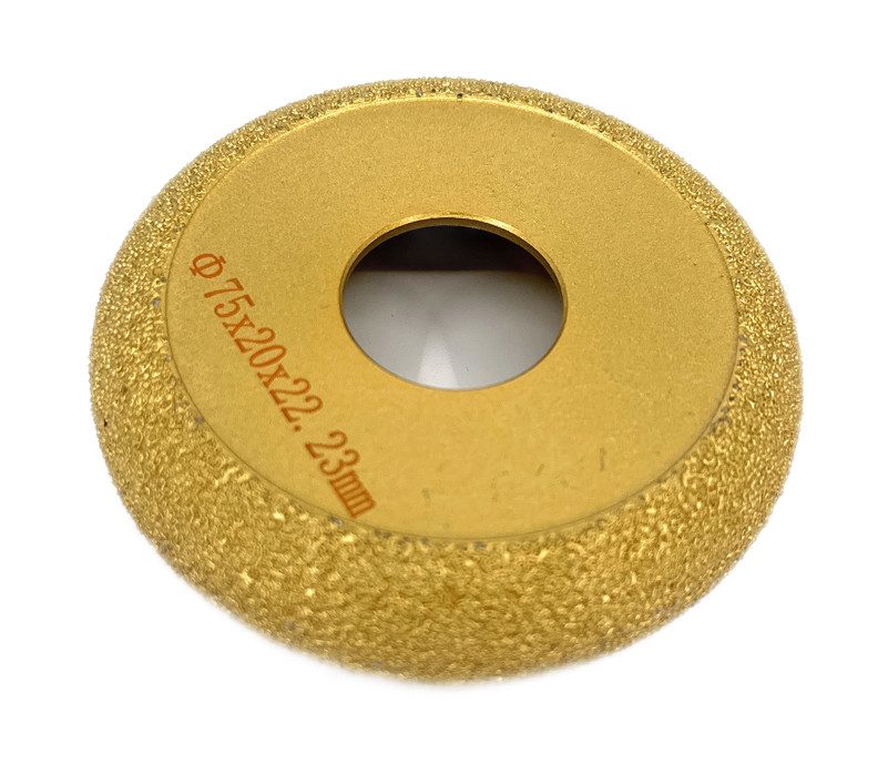 Freza diamantata pentru profilare granit, marmura, gresie, profil semicerc interior, 75x22,23 #45 - dxdy.fpp.c20