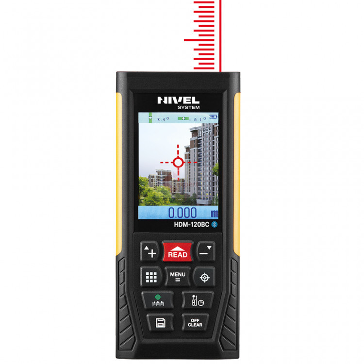 Telemetru cu laser roșu & USB/Bluetooth/Camera 120m, HDM-120BC – Nivel System 120m