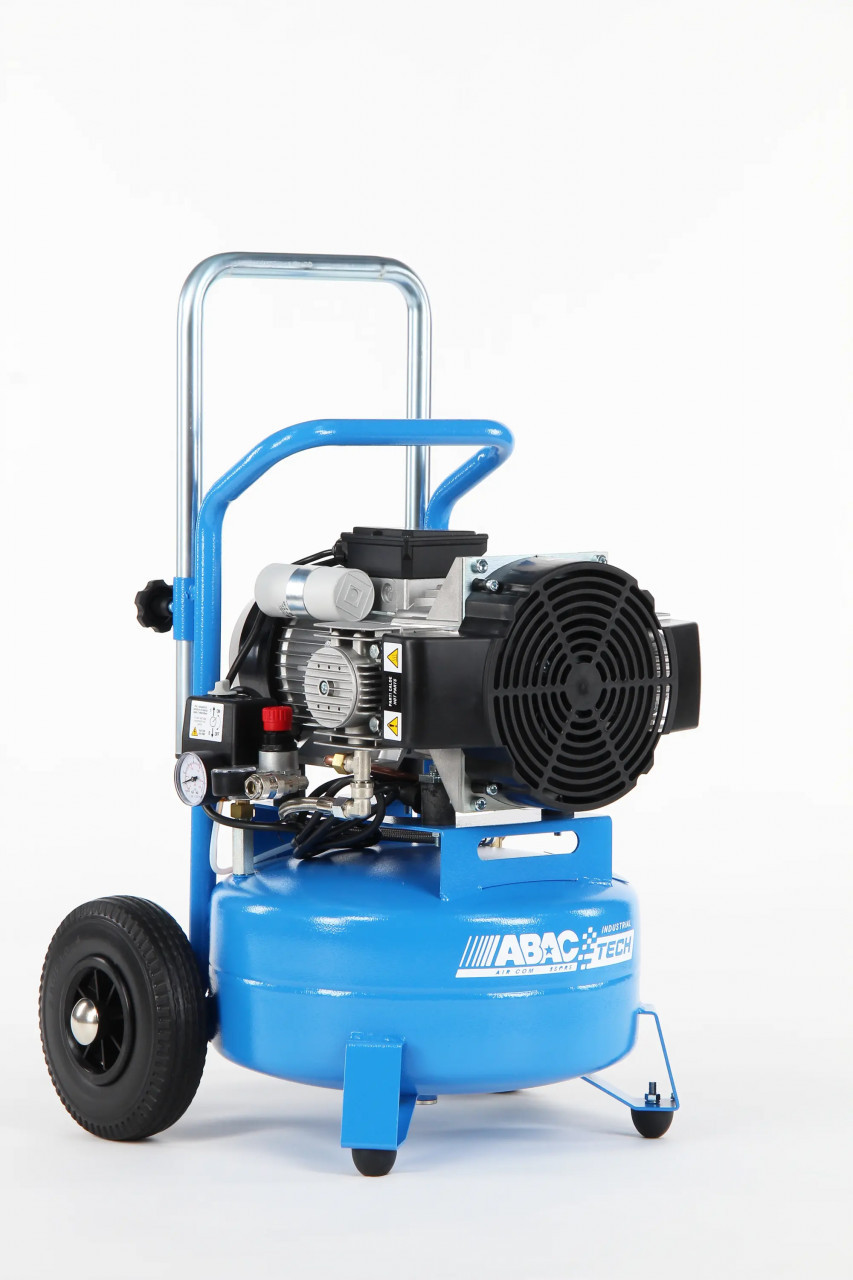 Compresor de aer cu piston fara ulei, silentios - 2.2 kW, 200 L/min, 10 bari - Rezervor 24 litri - ABAC-ATF-S-3-24-10