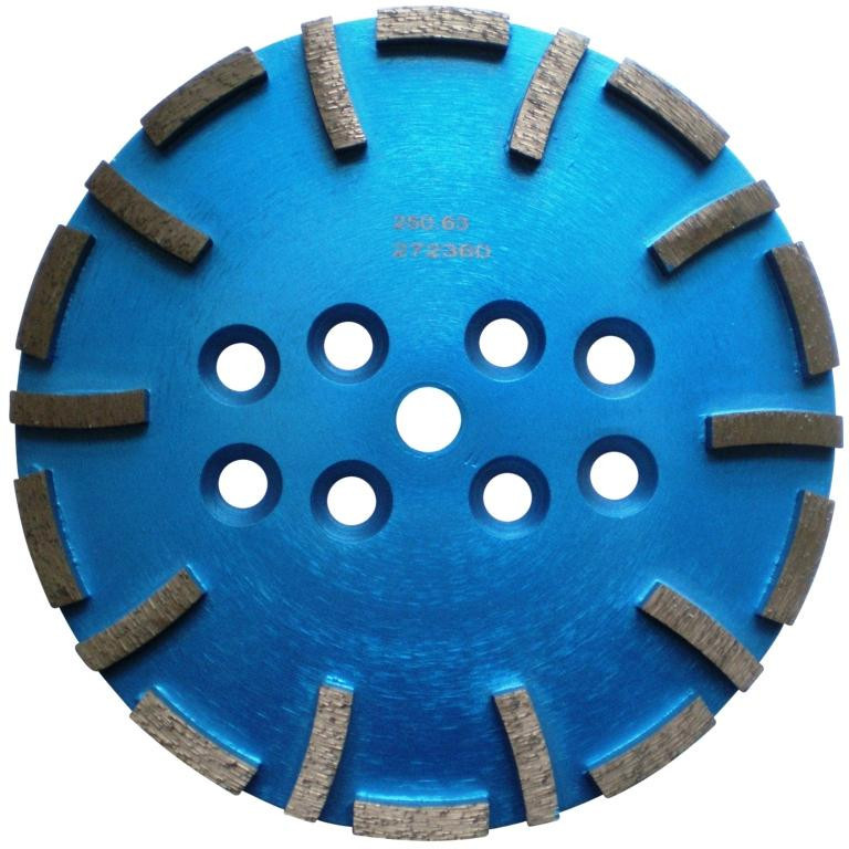 Disc cu segmenti diamantati pt. slefuire pardoseli – segment fin – Albastru – 250 mm – prindere 19mm – DXDH.8500.250.63 19mm